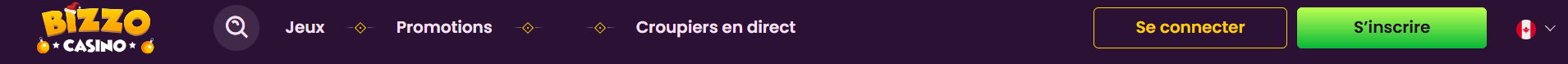 Bizzo casino header